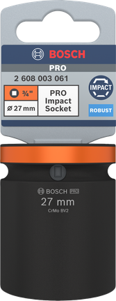 Vaso de impacto Bosch PRO de 3/4 de pulgada (27 mm).
