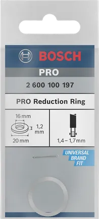 Anillo reductor Bosch PRO 20 x 1,2 x 16 mm.