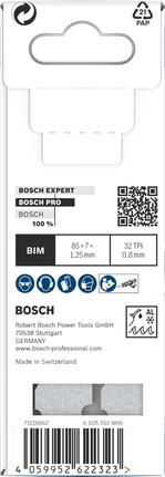 Paquete de hojas Bosch PRO Thin Metal S325GF BIM, 85 x 7 mm.