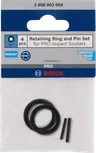 Juego de pasadores y anillos de retención Bosch de 1/4″, 4 piezas.