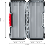 Estuche pequeño para accesorios Bosch PRO Tough Box abierto.