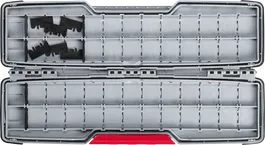 Caja de accesorios grande Bosch PRO Tough Box abierta.