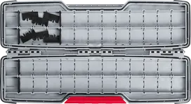 Caja de accesorios grande Bosch PRO Tough Box abierta.