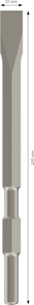 Cincel plano Bosch PRO HEX-4C de 17 mm de diámetro y 280 mm de longitud.
