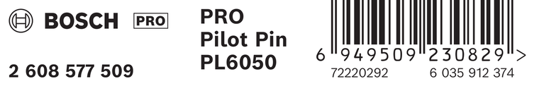 Pasador piloto Bosch PRO PL6050 para fresa anular TCT.