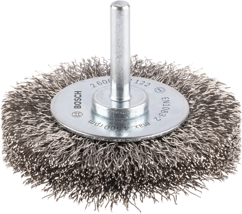 Disco de alambre limpio de acero inoxidable Bosch PRO, vástago recto.