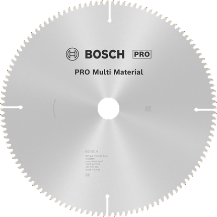 Hoja de sierra circular Bosch PRO Multi Material de 254 mm.