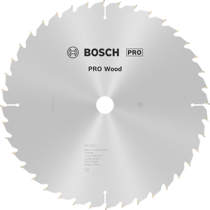 Hoja de sierra circular Bosch PRO Wood de 305 mm.