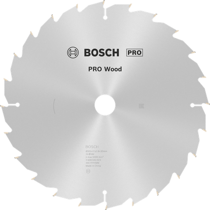 Hoja de sierra circular Bosch PRO Wood de 305 mm para cortar madera.