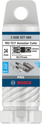 Fresa anular Bosch PRO Metal TCT de 24 mm para vástago universal.