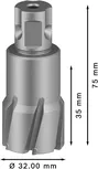 Fresa anular Bosch PRO Metal TCT de 32x35x75 mm.