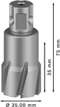 Fresa anular Bosch PRO Metal TCT de 35 x 35 x 75 mm.