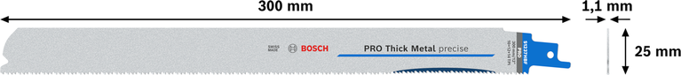 Hoja de sierra Bosch PRO Thick Metal Precise S1237HBF de 300 mm.
