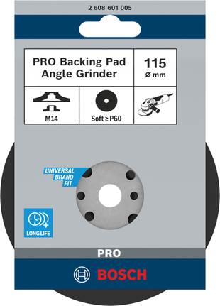 Almohadilla de soporte blanda Bosch PRO de 115 mm para amoladora angular.