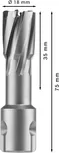 Fresa anular Bosch PRO Metal TCT de 18 x 35 x 75 mm.
