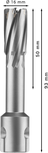 Fresa anular Bosch PRO Metal TCT de 16 x 50 x 93 mm.
