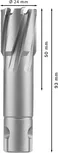 Fresa anular Bosch PRO Metal TCT de 24 x 50 x 93 mm.