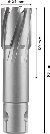Fresa anular Bosch PRO Metal TCT de 24 x 50 x 93 mm.