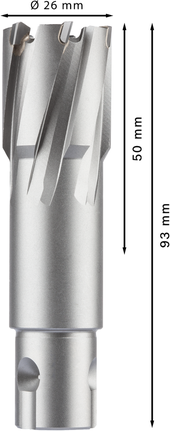 Fresa anular Bosch PRO Metal TCT de 26x50x93 mm.