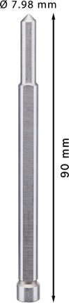 Pasador piloto Bosch para fresa anular PRO Metal TCT, 7 x 90 mm.