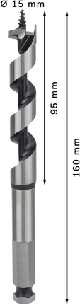 Broca barrena para madera Bosch PRO 15x95x160 mm.