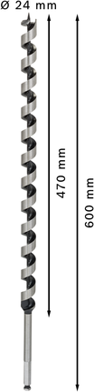 Broca barrena para madera Bosch PRO 24 x 470 x 600 mm.