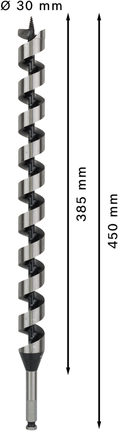 Broca barrena para madera Bosch PRO 30 x 385 x 450 mm.
