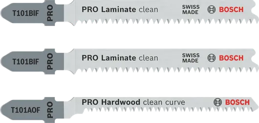 Juego de hojas de sierra de calar Bosch PRO Laminate con vástago en T, 3 unidades.