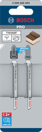Paquete de 2 hojas de sierra de calar Bosch PRO Hardwood Clean Curve T101AOF.