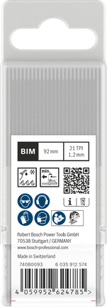 Paquete de hojas de sierra de calar Bosch PRO Metal T121AFC, 92 mm.