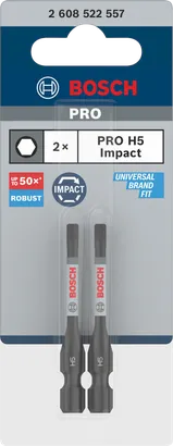 Puntas de impacto hexagonales Bosch PRO H5 55 mm 2 uds.
