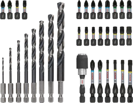 Bosch PRO Impact Metal Set 35 piezas, brocas y puntas de destornillador surtidas.