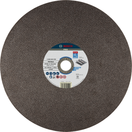 Disco de corte de metal Bosch PRO de 355 mm para uso universal en metales.