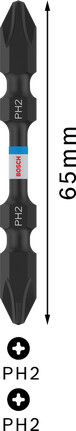Broca de impacto Bosch PRO PH2 de doble punta de 65 mm para madera blanda.