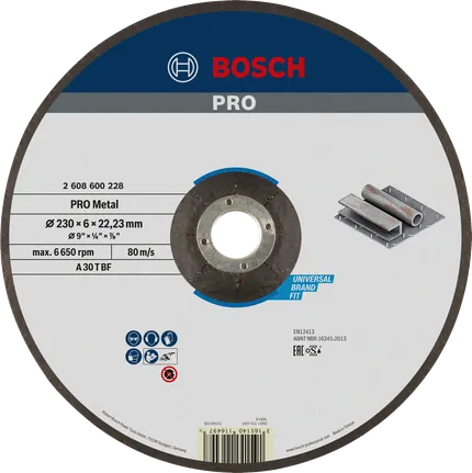 Disco abrasivo Bosch PRO con aglutinante metálico de 230 mm.
