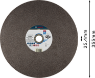 Disco de corte de metal Bosch PRO de 355 mm para uso universal en metales.