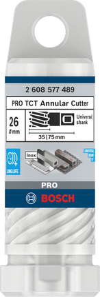Fresa anular Bosch PRO Metal TCT de 26 mm para vástago universal.