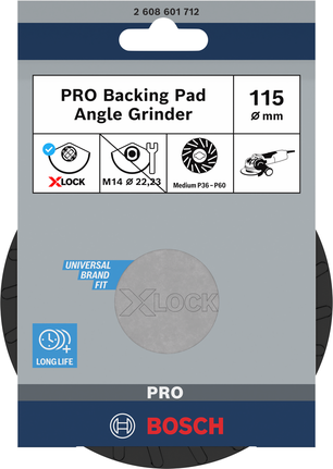 Almohadilla de soporte Bosch PRO mediana de 115 mm para amoladoras angulares X-Lock.