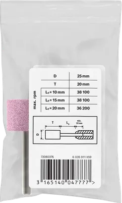 Juego de puntas montadas de acero Bosch PRO 25×20 mm G60 cilíndricas.