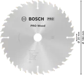 Hoja de sierra circular Bosch PRO Wood de 184 mm para cortar madera.