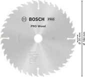 Hoja de sierra circular Bosch PRO Wood de 184 mm para cortar madera.