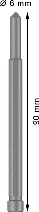 Pasador piloto Bosch para fresa anular PRO Metal TCT de 6 x 90 mm.