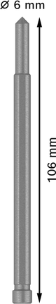 Pasador piloto Bosch para fresa anular PRO Metal TCT de 6 x 106 mm.