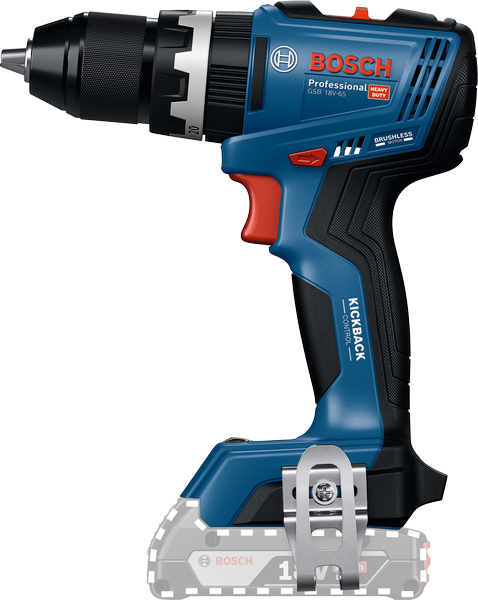 Taladro inalámbrico Bosch GSB 18V-65 con control de retroceso.
