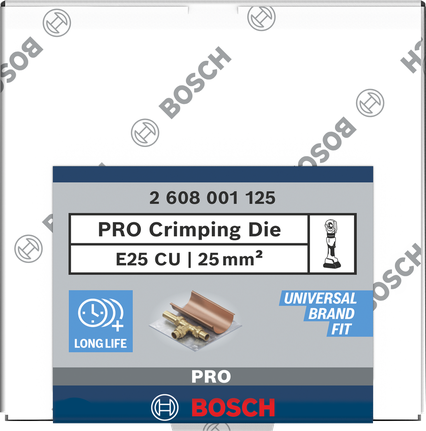 Matriz de crimpado Bosch PRO de 25 mm² de cobre.