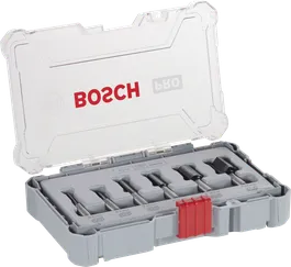 Juego de 6 fresas rectas Bosch PRO para router, vástago de 8 mm.