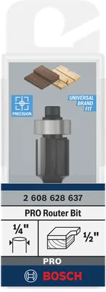 Broca fresadora Bosch PRO de 1/2″ x 1/2″, vástago de 1/4″.
