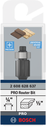 Broca fresadora Bosch PRO de 1/2″ x 1/2″, vástago de 1/4″.