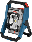 Lámpara de trabajo inalámbrica Bosch GLI18V-3000, soporte ajustable.