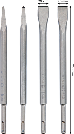Juego de cinceles Bosch PRO SDS plus-4C, 4 piezas, 250 mm de longitud.